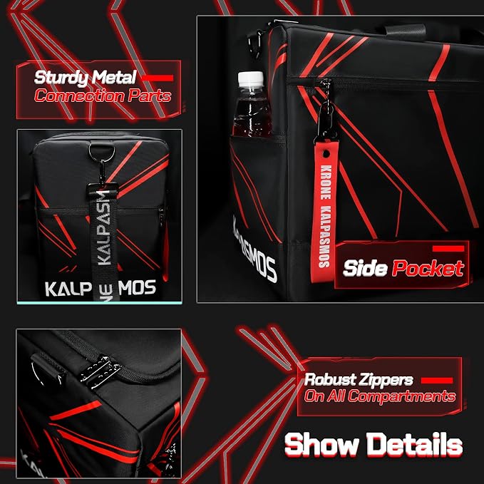 Sneaker Bag for Travel/Sneakerhead gift, A Multi-functional Travel Duffel Bag with 3 Adjustable Dividers, & Shoulder Strap,Made of Nylon, Krone Kalpasmos Signature Edition, Future Red - Image 3