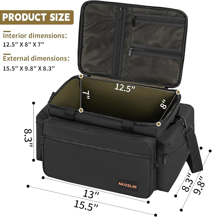 AKOZLIN Cable File Bag with Detachable Dividers for DJ Gear, Sound Instrument Accessories - Image 2