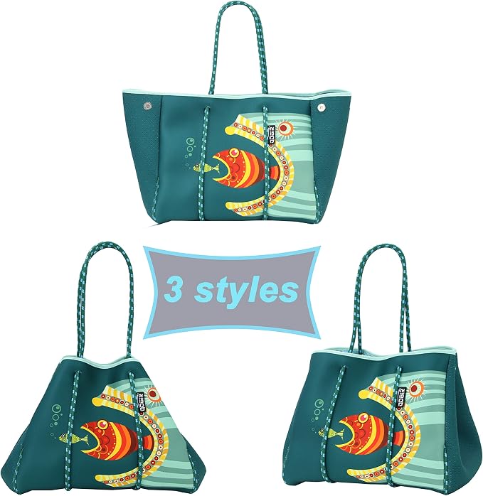QOGiR Neoprene Multipurpose Beach Bag Tote with Inner Zipper Pocket … … … … - Image 6