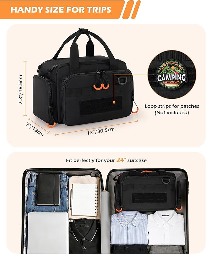 Tactical Travel Toiletry Bag for Men, Extra Large Dopp Kit Organizer | Large Toiletry Bag with Dual Way Zippers, Tactical Design, Wet & Dry Separation,Travel Hygiene Bag for Shaving Grooming - Image 6