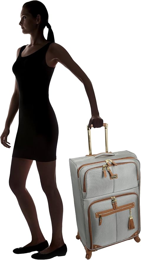 Steve Madden Designer Luggage Collection - 3 Piece Softside Expandable Lightweight Spinner Suitcase Set - Travel Set Includes an Under Seat Bag, 20-Inch Carry on and 28-Inch Checked Suitcase, Harlo - Image 7