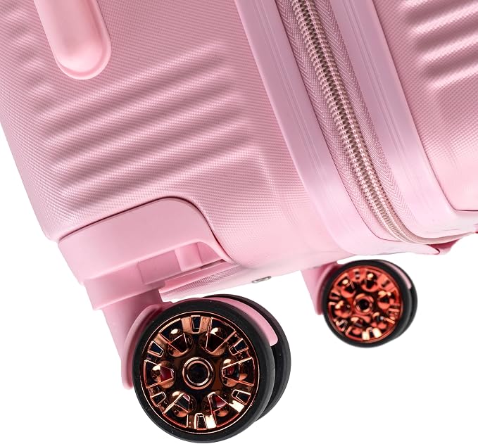 Merax Luggage Sets 4 Piece with Cosmetic Case TSA Lock, Hardside ABS Carry On Suitcase with YKK Zippers Lightweight Rolling Travel Luggage Sets with Spinner Wheels,14+20+24+28 IN,Pink - Image 4