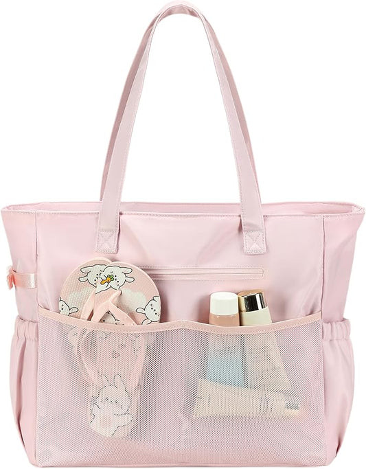 Bluboon Waterproof Beach Tote Pool Bags for Women Ladies Extra Large Carry On Bag With Wet Compartment for Weekender Travel by BLUBOON