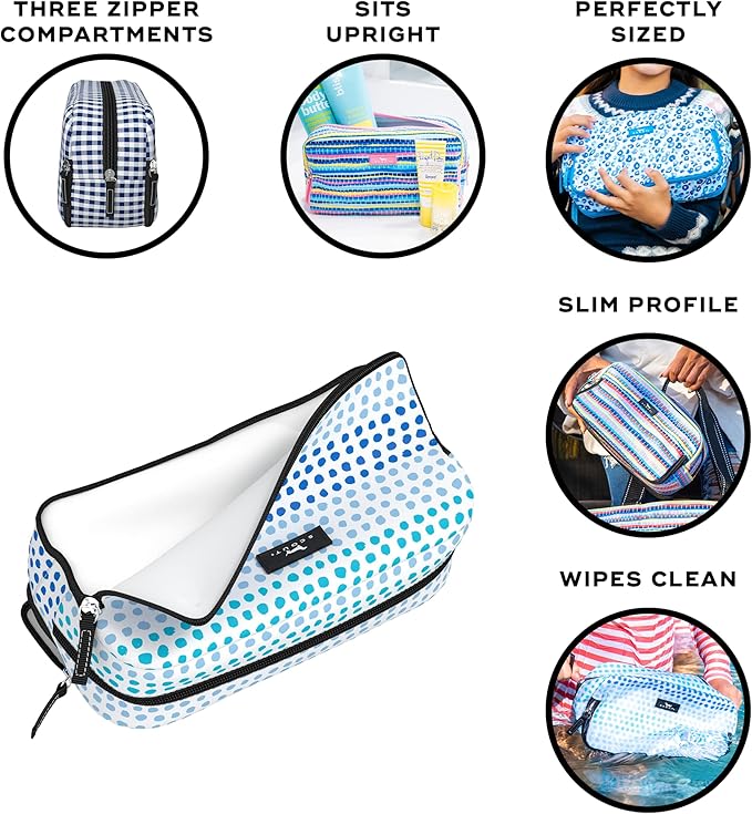 SCOUT 3-Way Bag - Travel Makeup Pouch and Toiletry Bag for Women with Three Zipper Compartments - Stands Upright, Wipes Clean - Image 2
