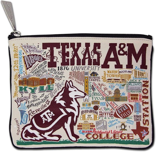 Catstudio Zipper Pouch, Texas A&M University Travel Toiletry Bag, 5 x 7, Ideal Makeup Bag, Dog Treat Pouch, or Purse to Organize Supplies for Grads & Alumni by catstudio