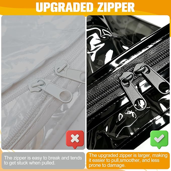 Plastic Storage Bags with Easy-Glide Zipper, Pack of 6, Durable Clear Vinyl Zippered Storage Bags for Clothes Sweaters Comforters Blankets Sheets Bedding (25 x 21 x 11 Inch, Black) - Image 7