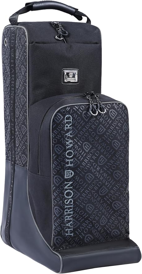 Harrison Howard Tall Boot Bag Equestrian Boot Travel Bag for Storing Helmet, Horse Whip Accessories Boot Storage Bag Black by HarrisonHoward