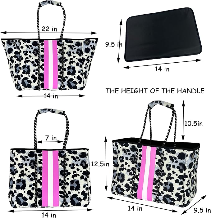 QOGiR Neoprene Multipurpose Beach Bag Tote with Inner Zipper Pocket … … … … - Image 8