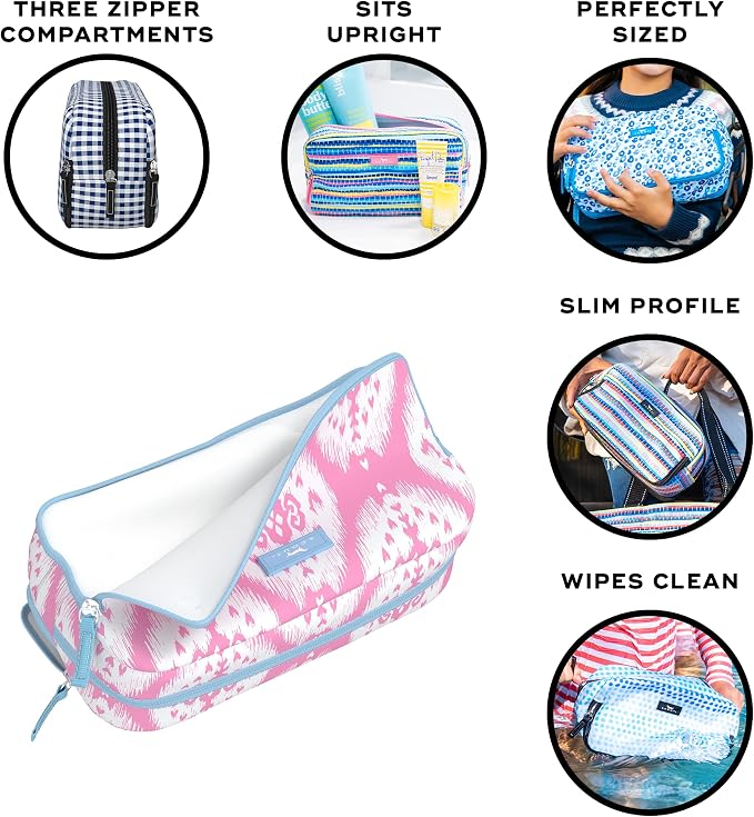 SCOUT 3-Way Bag - Travel Makeup Pouch and Toiletry Bag for Women with Three Zipper Compartments - Stands Upright, Wipes Clean - Image 2