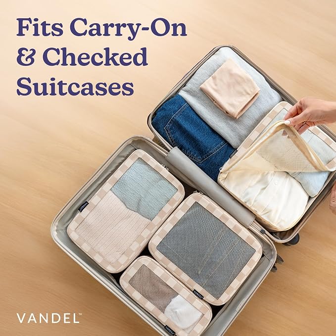 Vandel TSA-Friendly Packing Cubes for Carry On, Mesh Suitcase Organizer Bags Set, Small Packing Cubes for Travel Organizer Bags for Women with Mesh Panel and Durable Zippers, Luggage Cube Set of 4 - Image 5