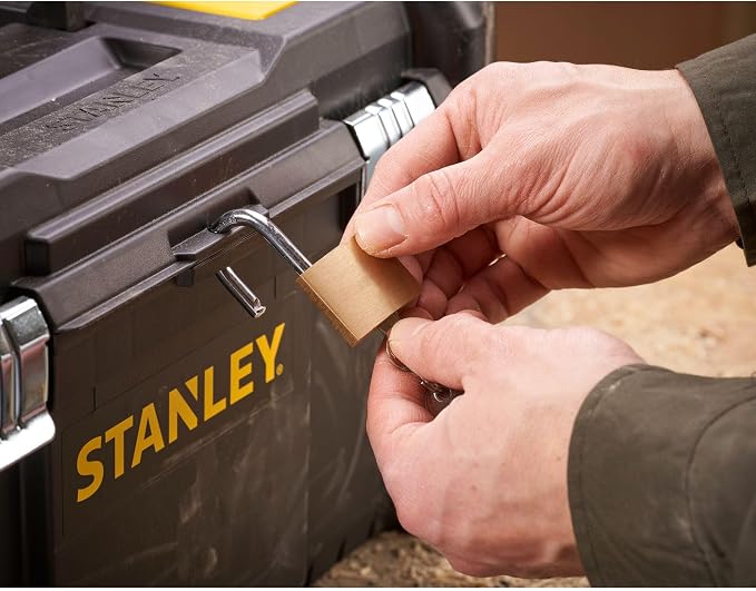 Stanley STST1-75521 Tool Box (19 Inches, 48.2 x 25.4 x 25 cm, Load up to 8 kg, Tool Box with Metal Clasps, Organiser with Removable Carrier, Robust Plastic Case) - Image 7