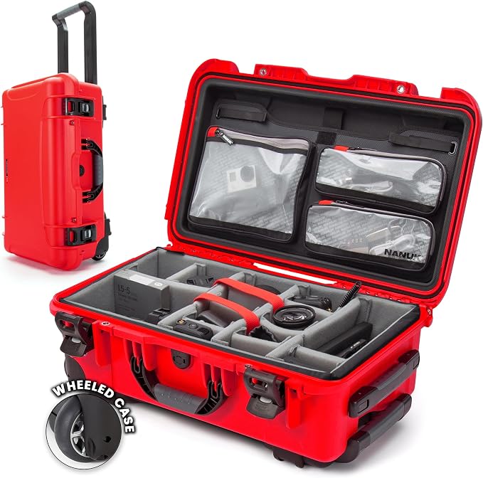 NANUK 935 Pro Photo Kit – Waterproof Travel Camera Hard Case with Padded Dividers and Wheels, 22” x 14” x 9” - Dustproof and Impact Resistant, Airline Carry-On Approved – Red | 22 X 14 X 9 in Exterior, Padded Divider Plus Lid Organizer, Nk-7 Resin, Pol... by NANUK