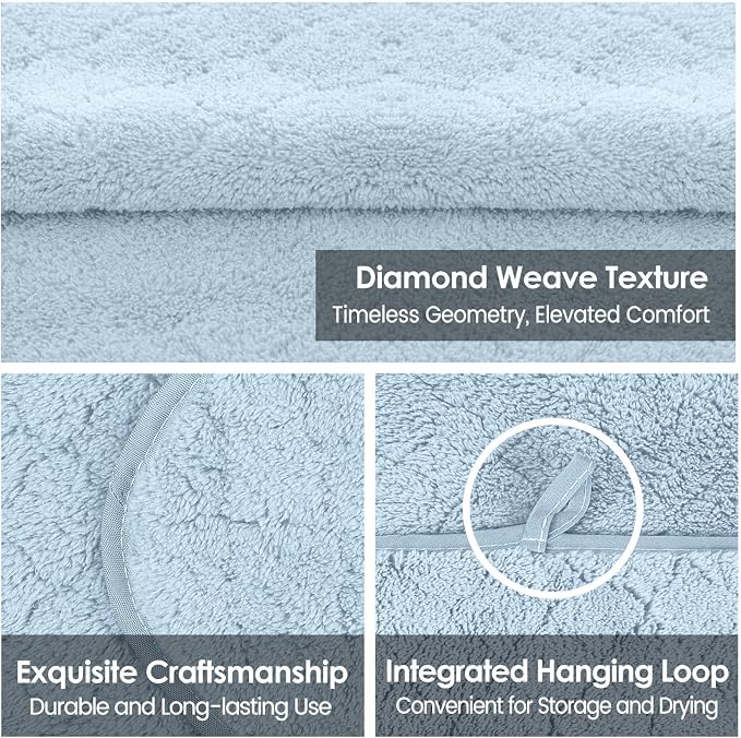 JML Bath Towels Pack of 2, 30 in x 60 in, Large Microfiber Bath Towel Set, Ultra Soft, Super Absorbent, Fast Drying, Use for Sauna, Sport, Travel, Fitness, SPA, Yoga,Coral Fleece -Light Blue - Image 3