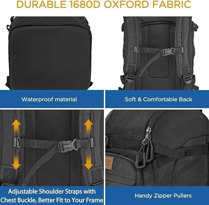 WOLT Ski Boot Bag Backpack - 50L Snowboard Boot Bag for Air Travel for Snow Boots, Ski Helmet, Gloves, Goggles, Skiing Gear - Image 7