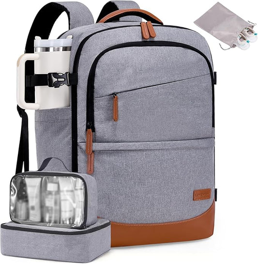 LOVEVOOK Travel Backpack for Women & Men, 40L Carry on Backpack Airline Approved, Large TSA Personal Item Travel Bag fits 17.3" Laptop, Business Weekender Bag for Essentials, 4Pcs by LOVEVOOK