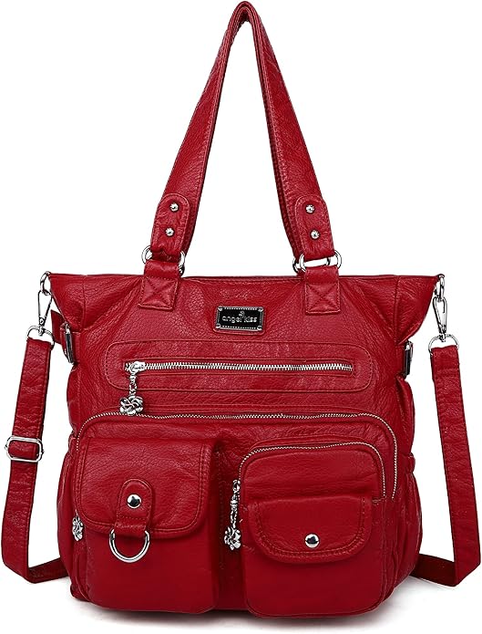 Angelkiss Purses Handbags for Women PU Tote Satchel Bags for Women Pockets Shoulder Bags… | PU by AngelKiss