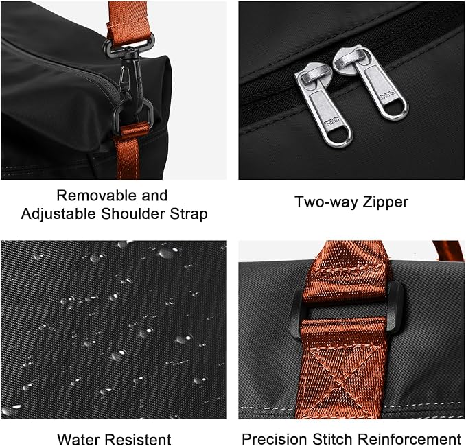 Travel Duffel Bag, Carry On Overnight Weekender Bags for Women | Travel Bag with Wet Pocket & Trolley Sleeve, For Spirit Airlines 18x14x8 Personal Item Bag - Image 6