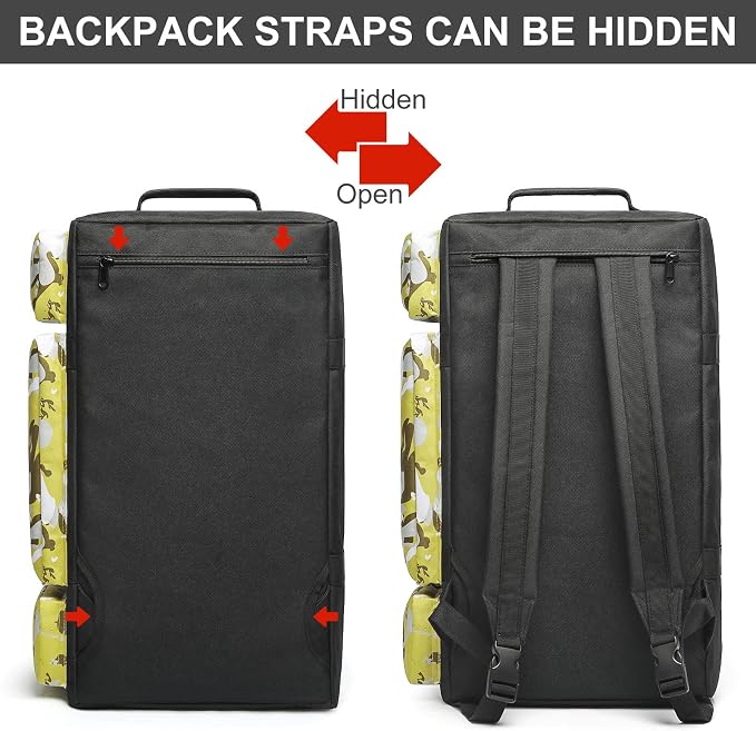 4-Way Gym Bags for Men Gym Duffle Bag Sports Duffle Bag Backpack with Shoe Compartment & Wet Pocket - Image 5