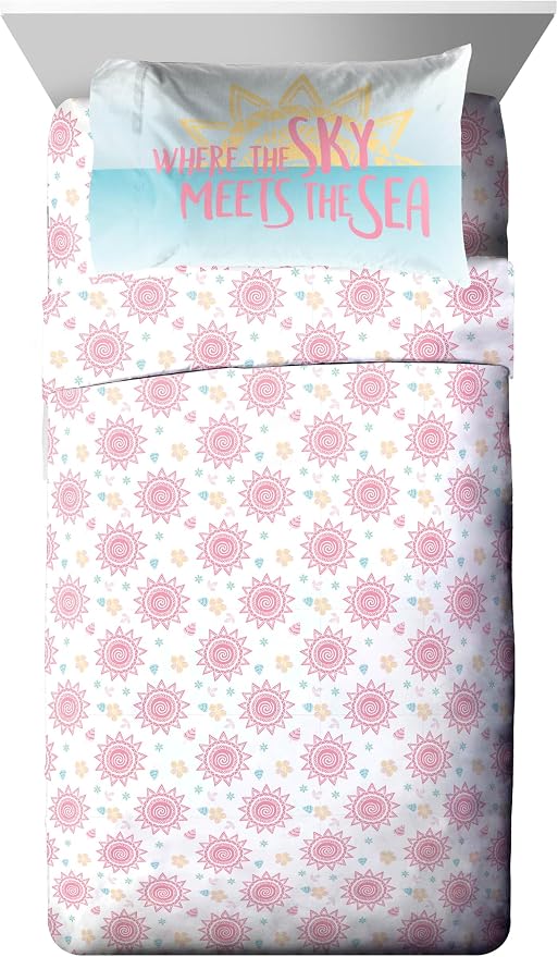 Disney Moana Full Comforter Set 7 Piece Kids Bedding for Girls, Multi | Bed in a Bag, Comforter Sheets Shams Pillowcases, Official Brand, Soft Microfiber, Machine Washable, Girls Gift - Image 3