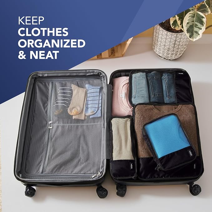 LUGG Lightweight Packing Cubes Set – Durable Polyester Travel Organizers, 4 Sizes for Efficient Packing, Compact and Versatile Travel Accessories (Black, Packing Cube (Set of 4)) - Image 4