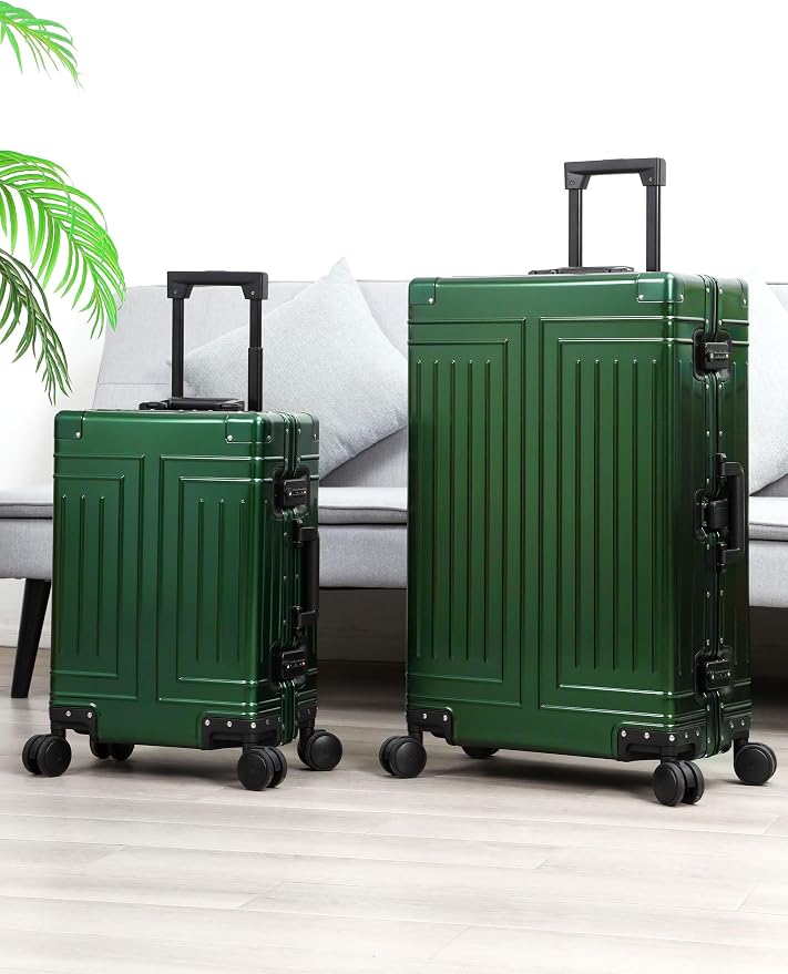 All Aluminum Magnesium Carry On Luggage，Cut from Whole Aluminum Sheet，22x14x9 Airline Approved ，（3rd Generation，Premium Magnesium Metal zipperless suitcase ） (green, 28inch) - Image 5