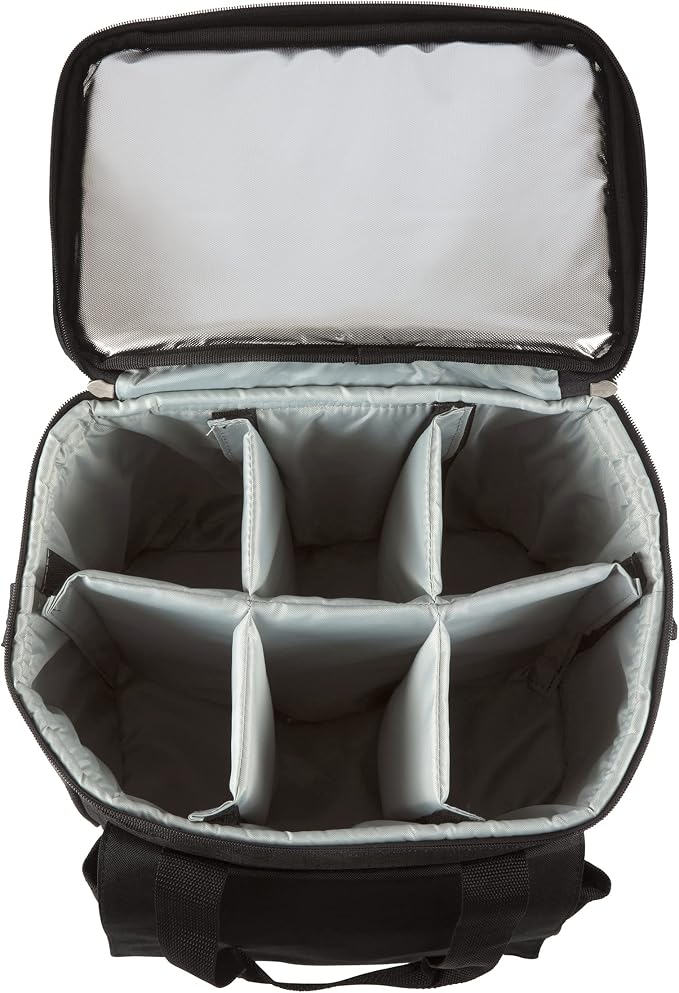 Picnic TIME Cellar 6-Bottle Wine Carrier & Cooler Tote, Insulated Padded Wine Cooler Bag for Travel, Portable Water-Resistant Wine Bag, (Black with Gray Accents) - Image 4