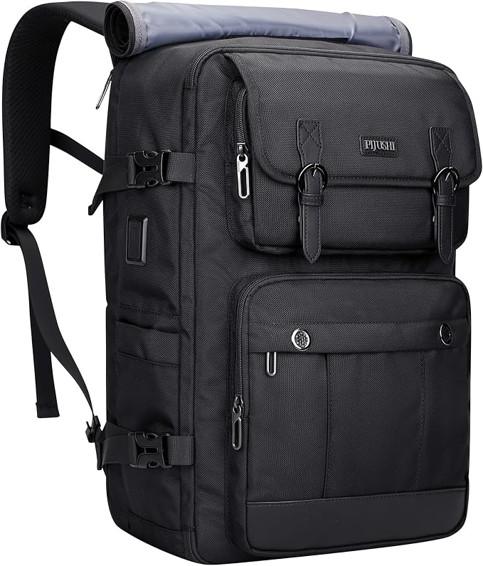 PIJUSHI 3-In-1 Travel Backpack for Women with 16" Padded Laptop Compartment | Convertible Carry On Luggage/Duffel/Shoulder with 180° Open, USB Port, Dry/Wet Pocket for Airport, Daily - Image 9
