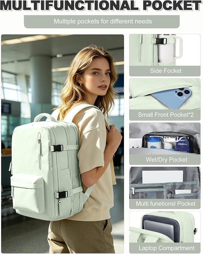 VGCUB Vacuum Backpack Travel with Pump, Vacuum Seal Compression Bags Laptop Backpack Personal Item - Image 8