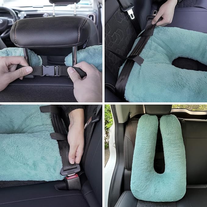 Atablyn Neck Pillow for Kids Travel Provides Double Support to The Head and Neck in Any Sleeping Position on Flights, Car, and at Home, Comfortable Airplane Travel Pillow - Image 4