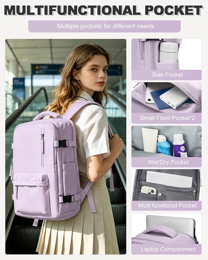 VGCUB Vacuum Backpack Travel with Pump, Vacuum Seal Compression Bags Laptop Backpack Personal Item - Image 8
