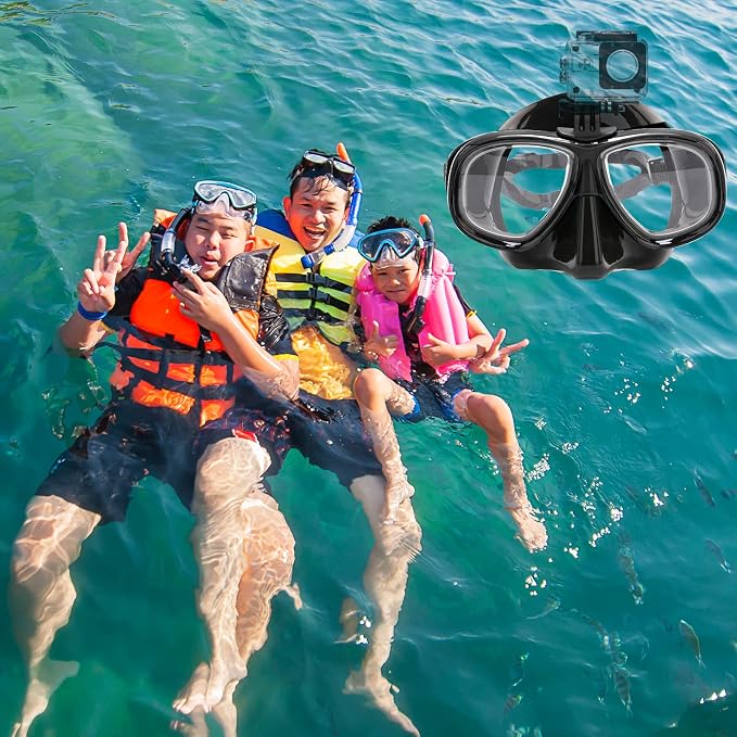 Nearsighted Snorkel Gear, Nearsighted Dry Snorkel Mask Set for Adult Youth, Nearsighted Anti Fog Diving Mask with Detachable Camera Mount & Adjustable Strap for Scuba Diving, Snorkeling, Freediving - Image 7