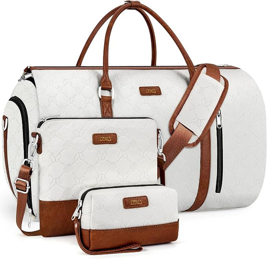 Convertible 2-in-1 Garment Bags for Travel, Carry On Garment Duffle Bag With Shoe Compartment Large Weekender Bag for Women Men Hanging Suitcase Suit Travel Duffel Overnight Bags 4pcs Set by TIBES