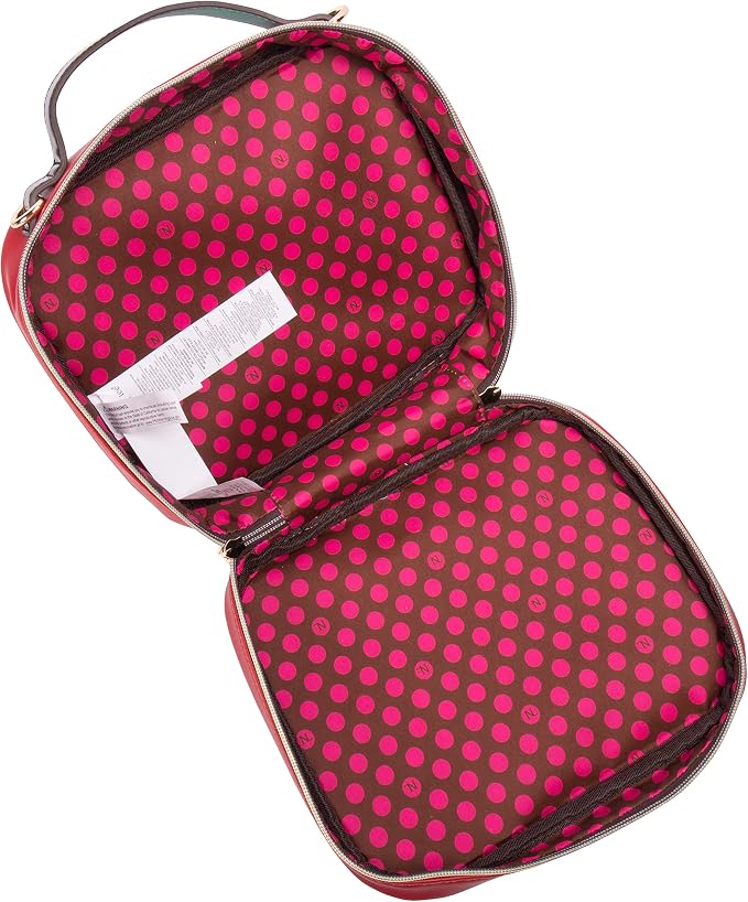 Nicole Lee Travel Handbag Crossbody Set with 3 Fashion Print Makeup Pouches, Women's Cosmetic Toiletry Organizer (Tea Time Me Time) - Image 4
