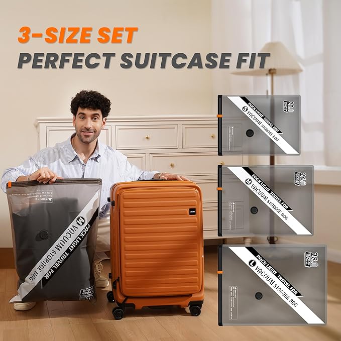 10 Pack Travel Vacuum Storage Bags with Portable Cordless Electric Pump | Vacuum Seal Bags for Clothing & Suitcase, Ideal for Business Trips, Cruise Vacations, RV Life, and Seasonal Storage. - Image 6