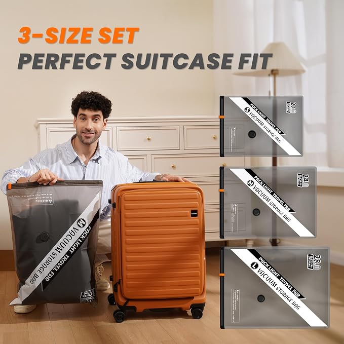 15 Pack Travel Vacuum Storage Bags with Portable Cordless Electric Pump | Vacuum Seal Bags for Clothing & Suitcase, Ideal for Business Trips, Cruise Vacations, RV Life, and Seasonal Storage. - Image 6