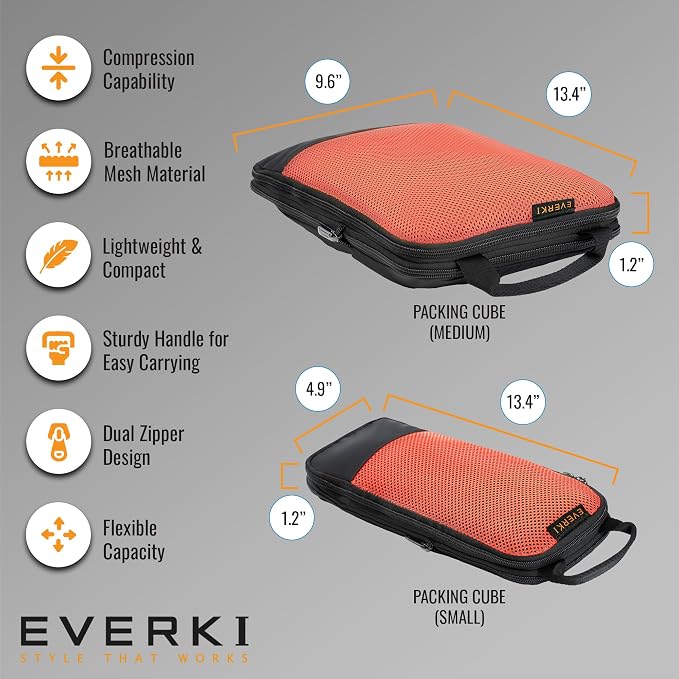 EVERKI Compression Packing Cube – 4.6L Lightweight Compressible Mesh Packing Cubes for Travel, Durable & Compressed Travel Organizer for Luggage, Backpack & Suitcase, Premium Compression Bags, Small - Image 5