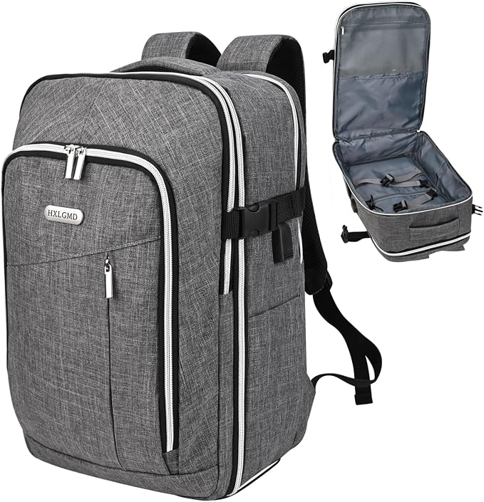 Personal Item Travel Carry On Luggage Backpack for Women Men Flight Approved Casual Weekender Laptop Bag for College Business Outdoors Hiking Water Resistant Lightweight Daypack with USB Charging Port by HXLGMD