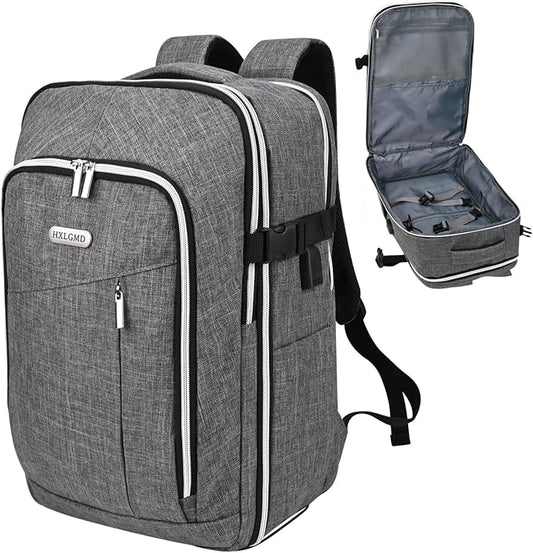 Personal Item Travel Carry On Luggage Backpack for Women Men Flight Approved Casual Weekender Laptop Bag for College Business Outdoors Hiking Water Resistant Lightweight Daypack with USB Charging Port by HXLGMD