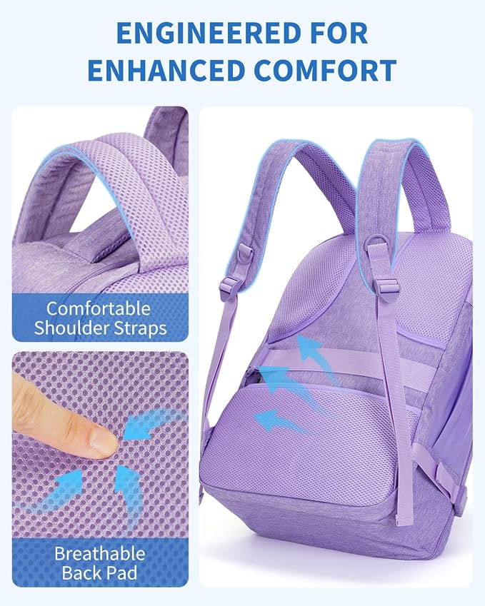 WANDF Travel Backpack For Spirit Airlines Personal Item Bag 18x14x8 with Wet Pocket, 17 Inch Laptop Backpack for Men Women | Frontier Airline Underseat Fit, Fits 17" Laptop, 180°Opening, Travel Backpack - Image 6