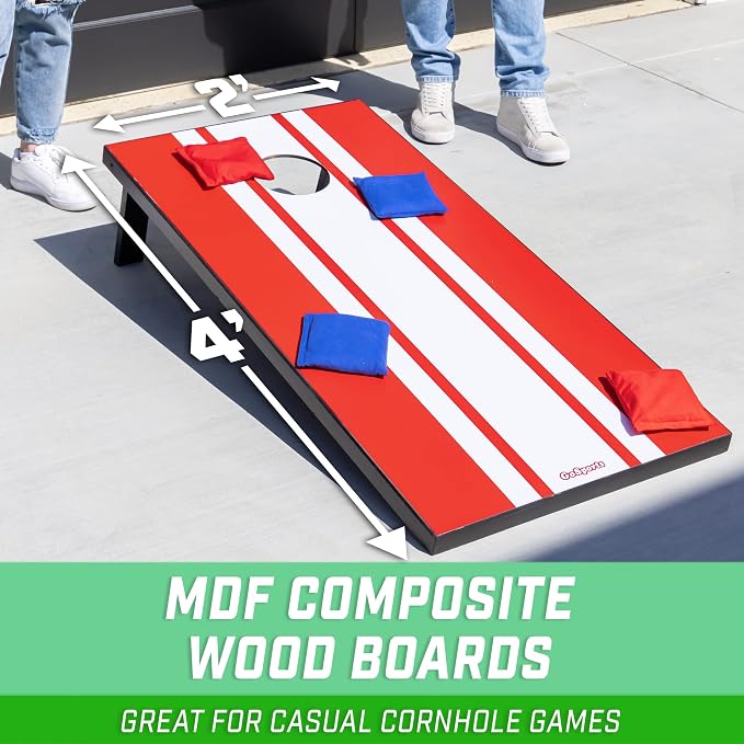 GoSports Portable Cornhole Sets, 8 Styles – Choose 4 x 2 ft or 3 x 2 ft - Boards Include 8 Bean Bags, Travel Case, and Game Rules - Image 2