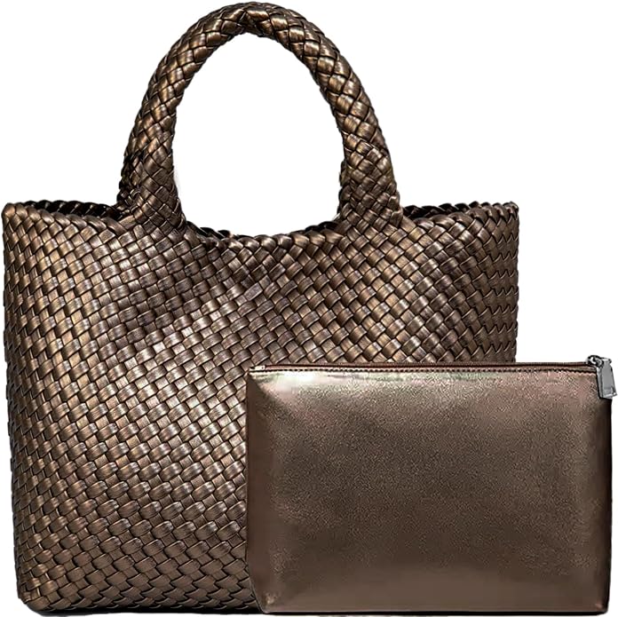 JINMANXUE Fashion Woven Bag Shopper Bag Travel Handbags and Purses Women Tote Bag Large Capacity Shoulder Bags by JINMANXUE