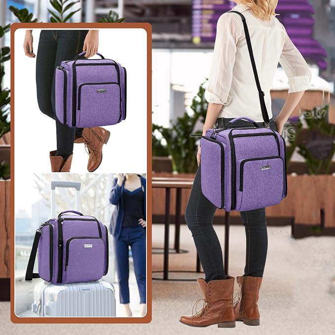 BAFASO Large Travel Toiletry Bag with 4 Removable Pouches, Purple | Multifunctional Makeup Bag for Toiletry Supplies. - Image 5
