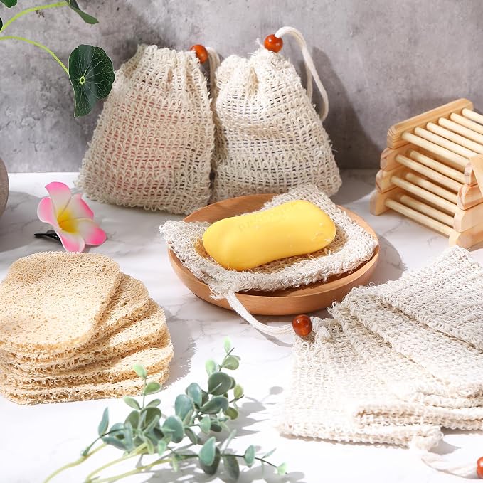 Yaomiao 72 Pcs Soap Saver Set Bulk Includes Wood Soap Dish, Saver Pads with Self Drain, Bar Holder Mesh Bag for Shower Bath Home Toilet Kitchen Hotel Restaurant(Wood Color) - Image 5