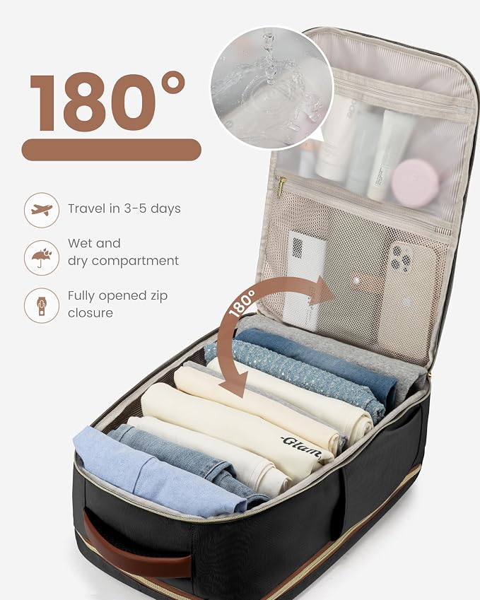 LOVEVOOK 40L Travel Backpack for Women & Men - 17.3 Inch Carry On Backpack & Personal Item Backpack for Airlines, Spacious and Durable Design, with 3 Packing Cubes - Image 6