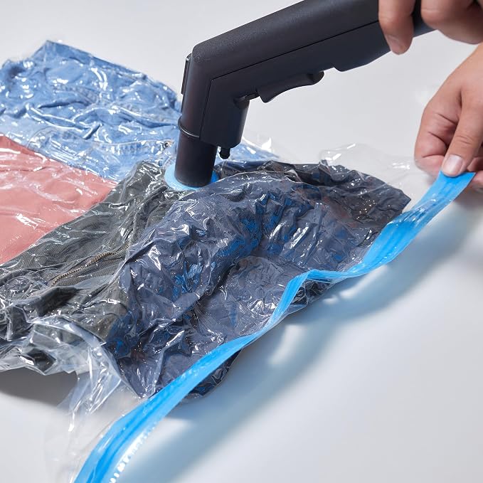 Relaxdays Vacuum Seal Bags, Set of 6, XL Sizes, Storage Protection for Clothes, Plastic, Ventilation, Large, Transparent, 100 x 80 x 0.07 cm - Image 3