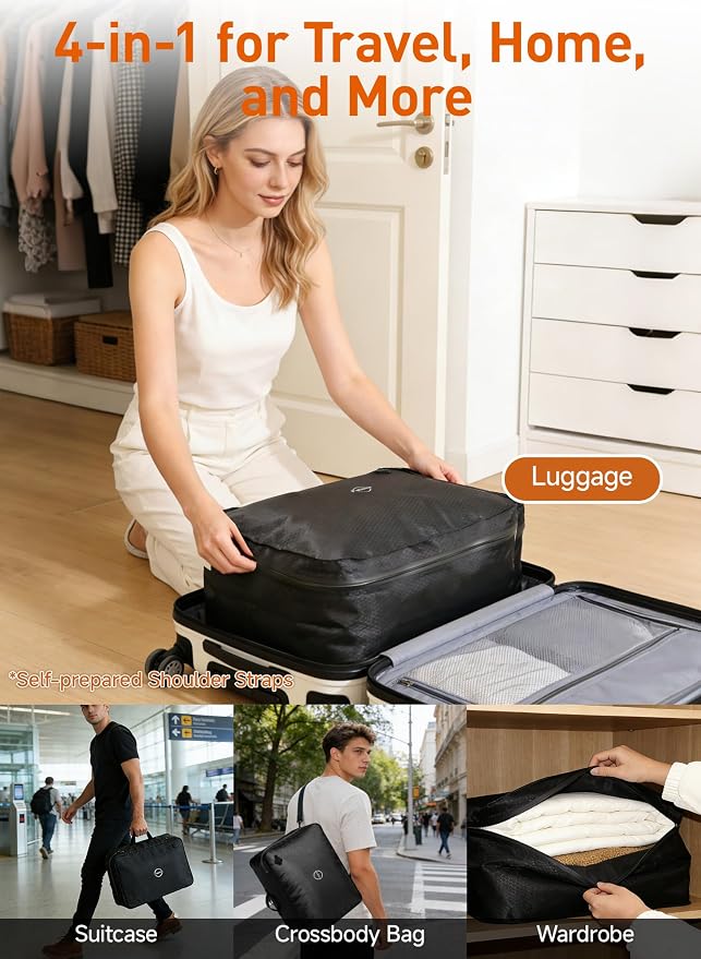 Airless Vacuum Kit Travel - 45L Oversized Compression Storage and Organization, 270° Open, Odor & IP68 Waterproof Anti-Rip Travel Pack Vacuum Kit with Pump, TSA-Ready, Backpacks & Suitcases, 2 Pack | 2-pack 45L waterproof tear-resistant nylon bags with... - Image 8