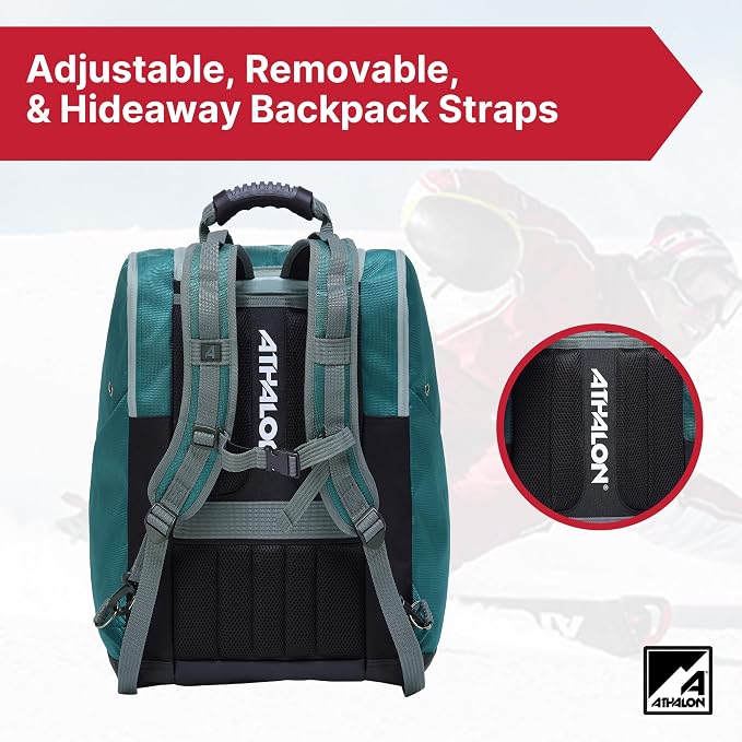 Athalon Everything Ski Boot Bag Gear Pack with Ventilated Boot Compartments, Waterproof Bottom, Hideaway Helmet Sling, 58.5 Liter Capacity - Image 3