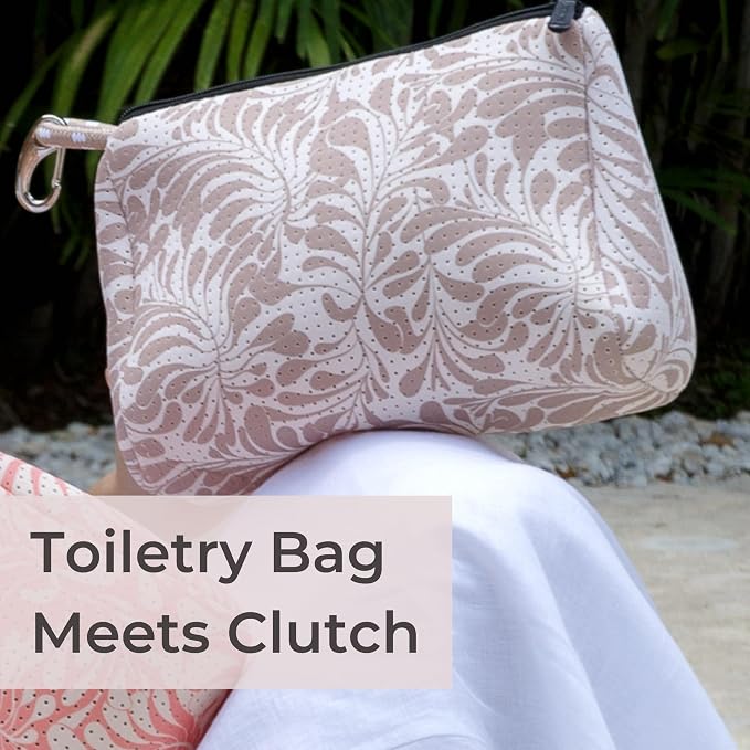 POPUPS Large Makeup Bag with Zipper - Waterproof Neoprene Cosmetic Bag 7.7 x 10.75 x 5 inches - Image 6