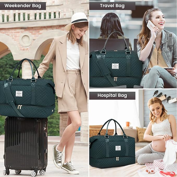 LOVEVOOK Travel Duffle Bag,Weekender Bags for Women with Shoe Compartment，Carry on Overnight Bag with Toiletry Bag,Gym Duffel Bag with Wet Pocket, Hospital Bags for Labor and Delivery - Image 6