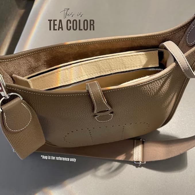 Divitize Premium Purse Organizer compatible with Evelyne Bag Insert — Silver Zipper Perfect Fit, Durable Quality Felt, Full Coverage No Bulk, 24+ Shades (Orange, for Evelyne 33) - Image 7
